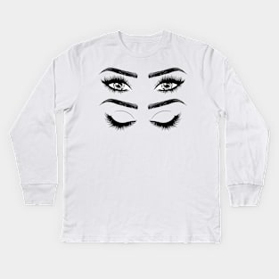 Eyes with long eyelashes and brows Kids Long Sleeve T-Shirt